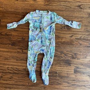 Posh peanut trash truck zip bamboo footies